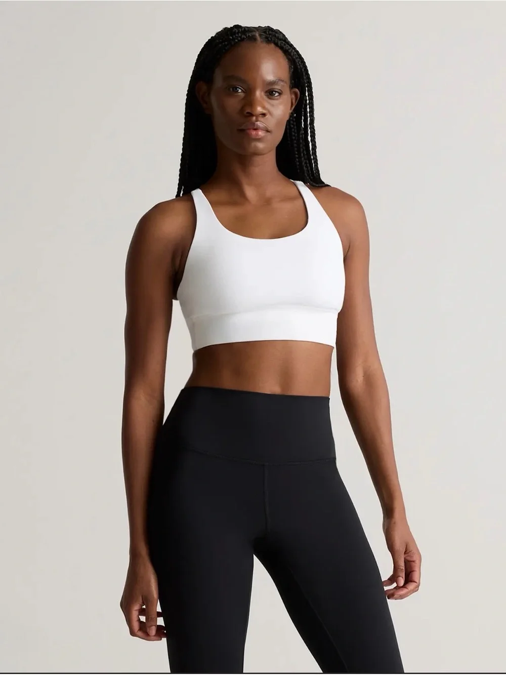 NWT Quince White Scoop Neck Sports Bra